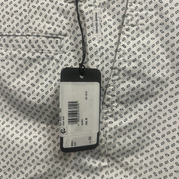 Armani Exchange A|X Men's Size 30 Black Geometric Logo Print 9" Inseam Shorts - Picture 9 of 10